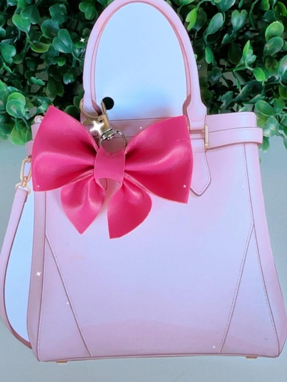 Stylish Pink Tote Bag with Decorative Bow